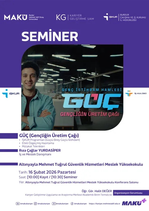GÜÇ (Era of Youth Production) Youth Employment Initiative Seminar Series