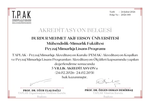 MAKÜ Peyzaj Mimarlığı Bölümüne 5 yıllık tam akreditasyon