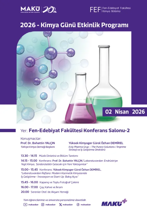 2026 - Kimya Günü Etkinlik Programı
