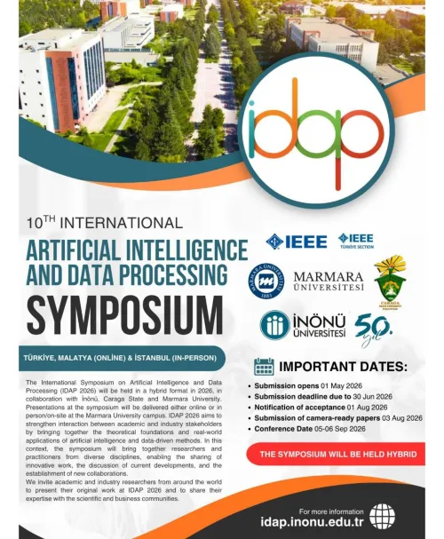 10th International Artificial Intelligence and Data Processing Symposium (IDAP 2026)