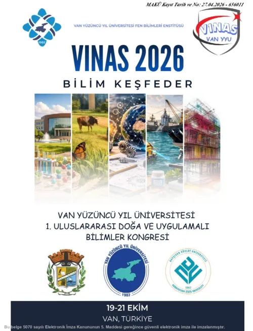 Van Yüzüncü Yıl Üniversitesi 1. Uluslararası Doğa ve Uygulamalı Bilimler Kongresi
