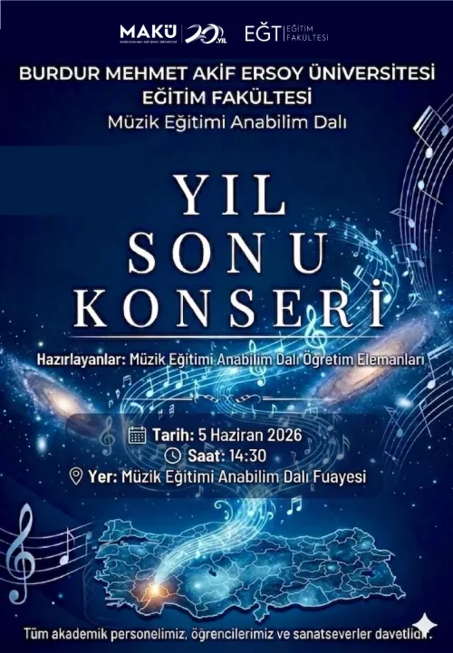 MAKÜ Eğitim Fakültesi Müzik Eğitimi Anabilim Dalı Yıl Sonu Konseri