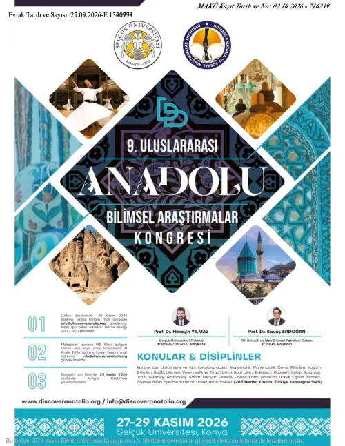 9th International Anatolian Scientific Research Congress