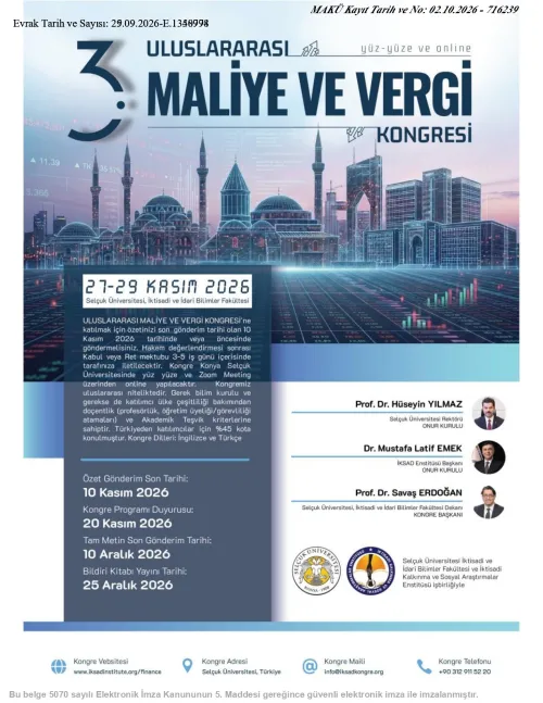 3rd International Finance and Tax Congress