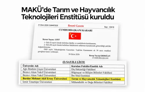 MAKÜ’de Tarım ve Hayvancılık Teknolojileri Enstitüsü kuruldu
